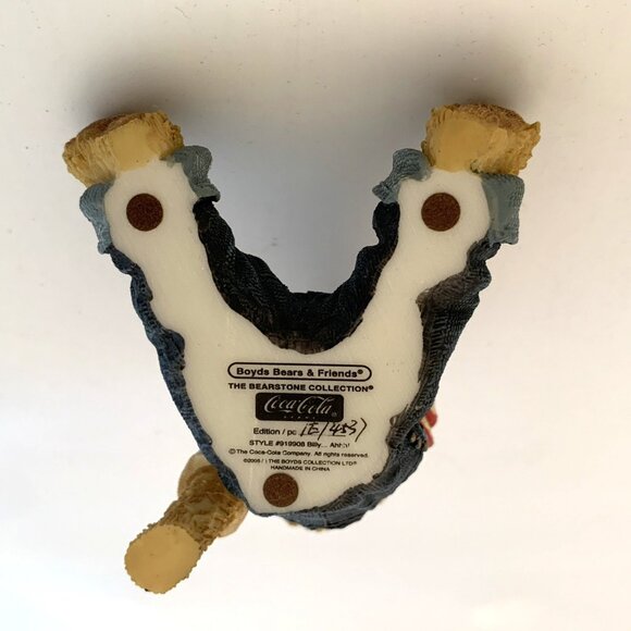 2005 Coca-Cola Boyds Bears Billy Ahhh! Figurine 1st Ed Bearstone Collection Vtg - Picture 7 of 13
